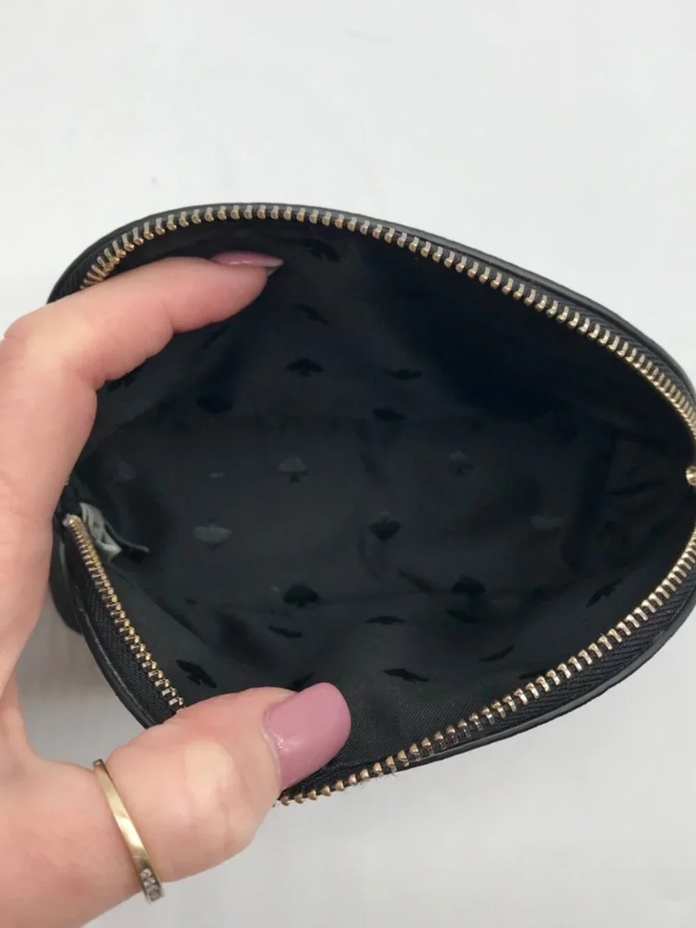 Kate Spade Black Glitter Fabric Joeley Dome Pouch